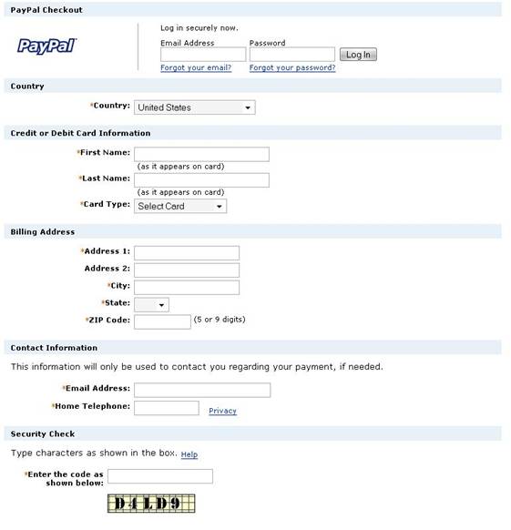 Primjer elektronickog obrasca za narudzbu