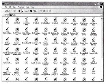 Control Panel – Fonts