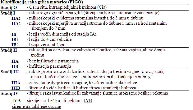 Klasifikacija raka grlica materice